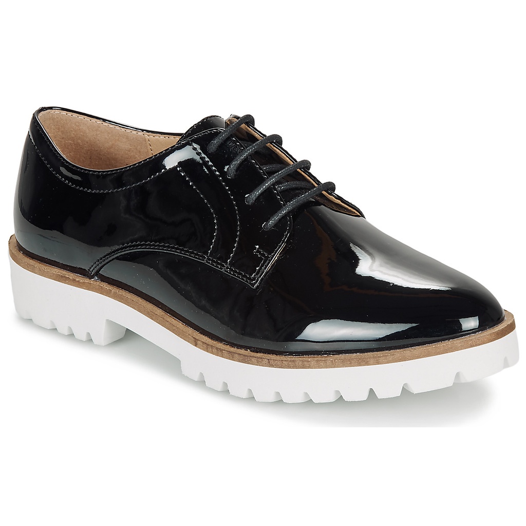 Andre Derby Femme Eddyth Cuir Noir Verni