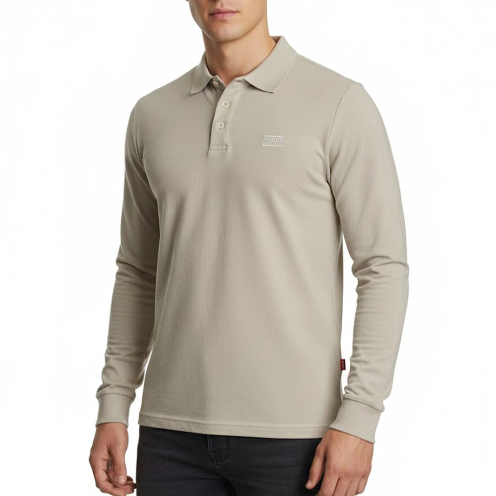 Depart Polo A Manches Hommes Beige