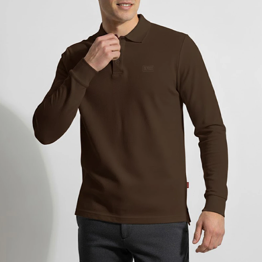 Depart Polo A Manches Hommes Marron