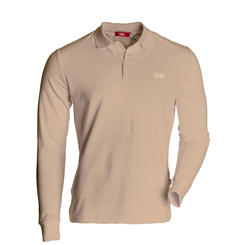 Depart Polo A Manches Hommes Beige