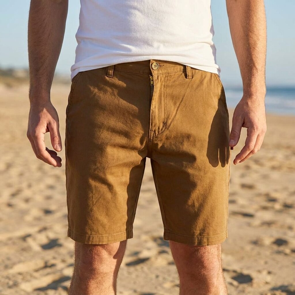 DEPART SHORT HOMME COTON MARRON