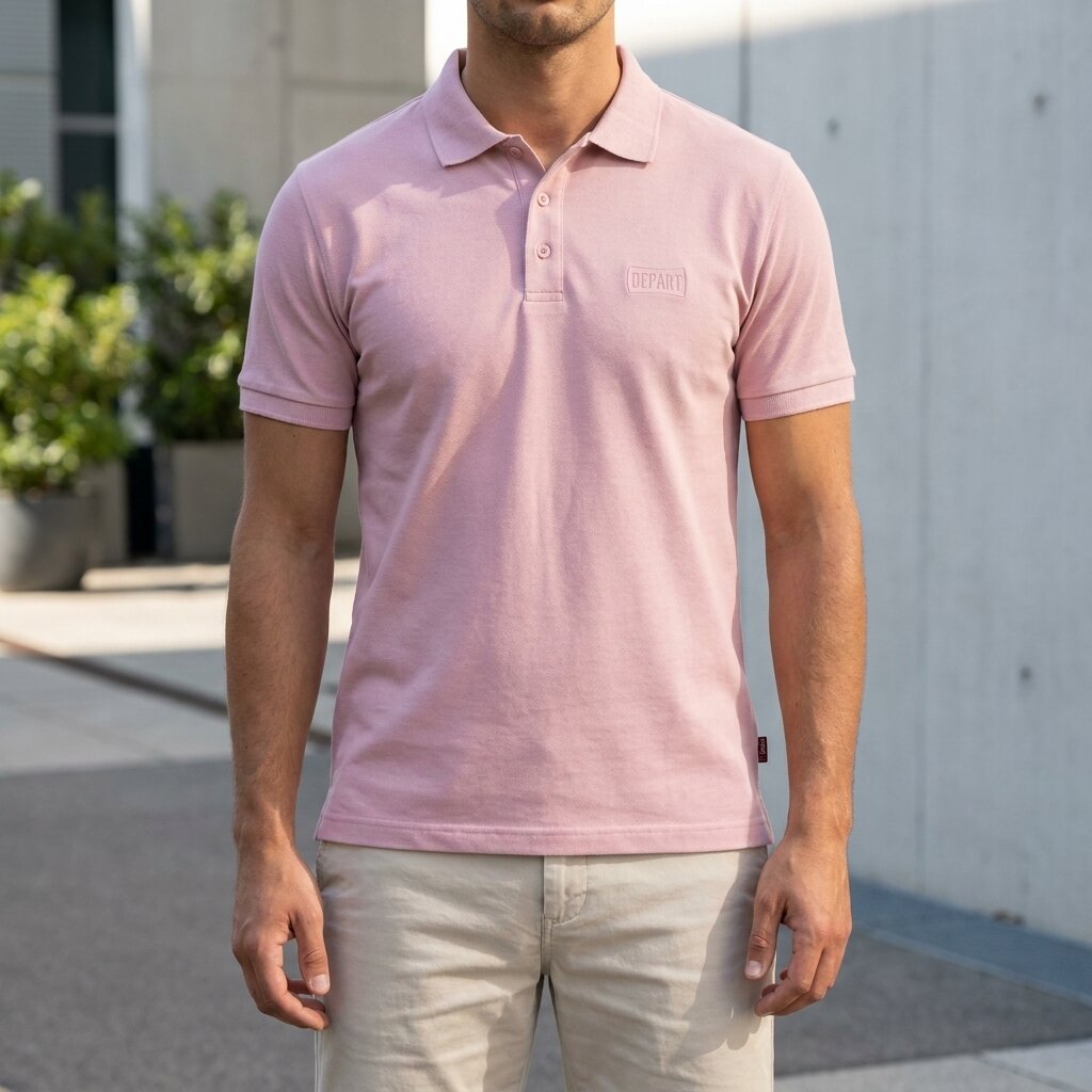 DEPART POLO HOMME COTON ROSE