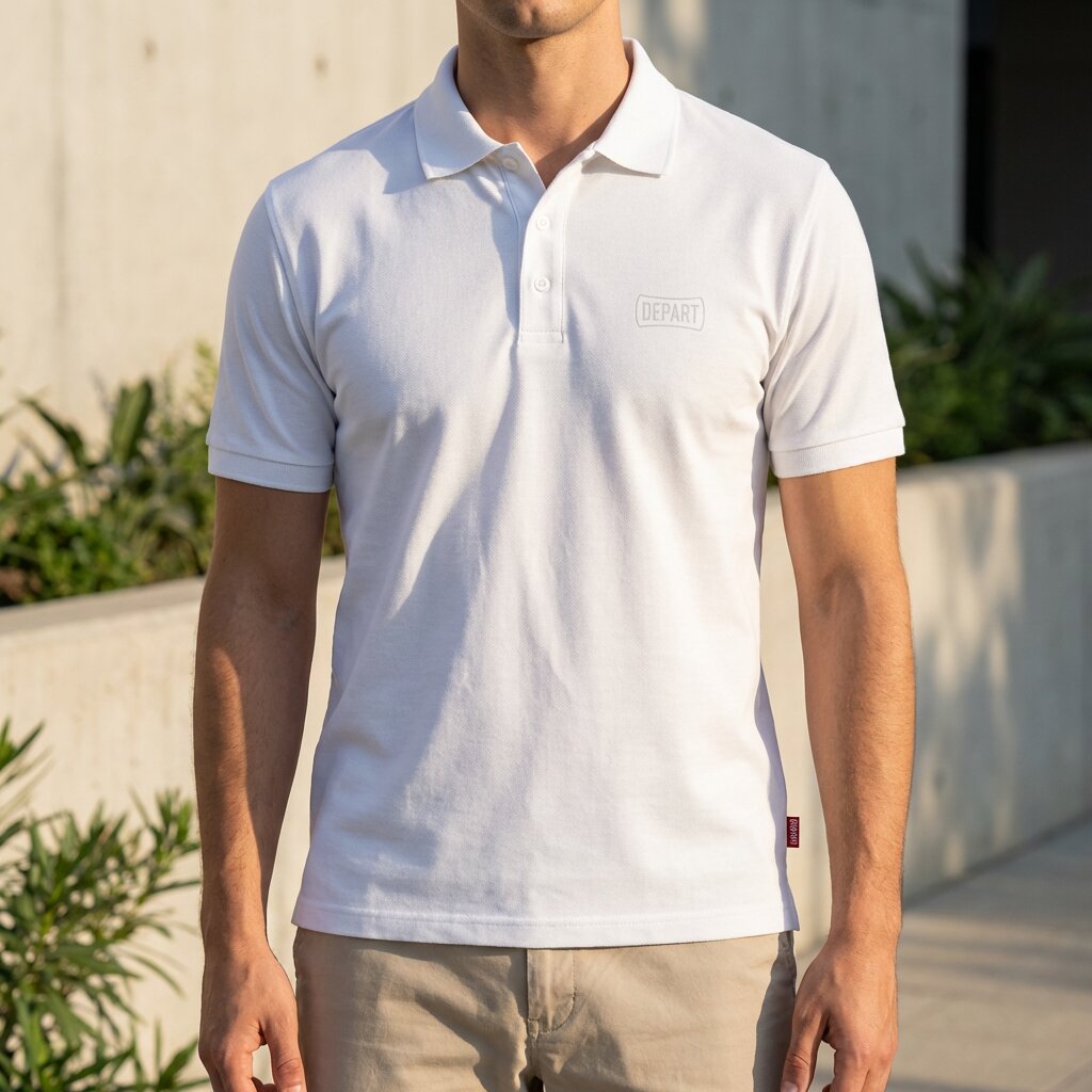 DEPART POLO HOMME COTON BLANC