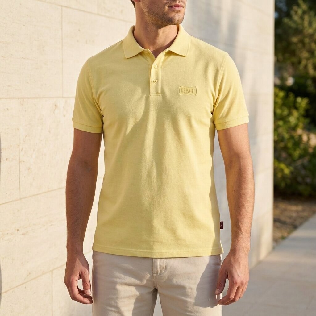 DEPART POLO HOMME COTON JAUNE