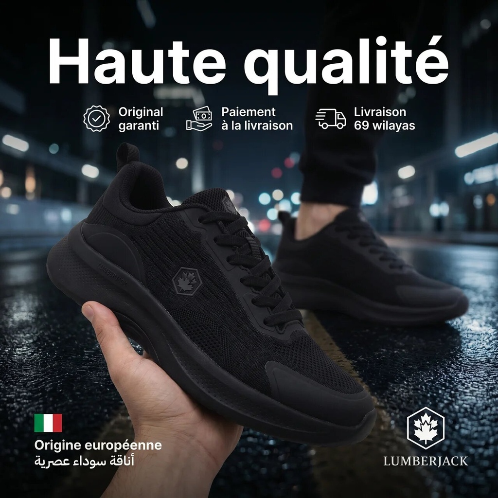 LUMBERJACK BASKET CLOSE HOMME NOIR