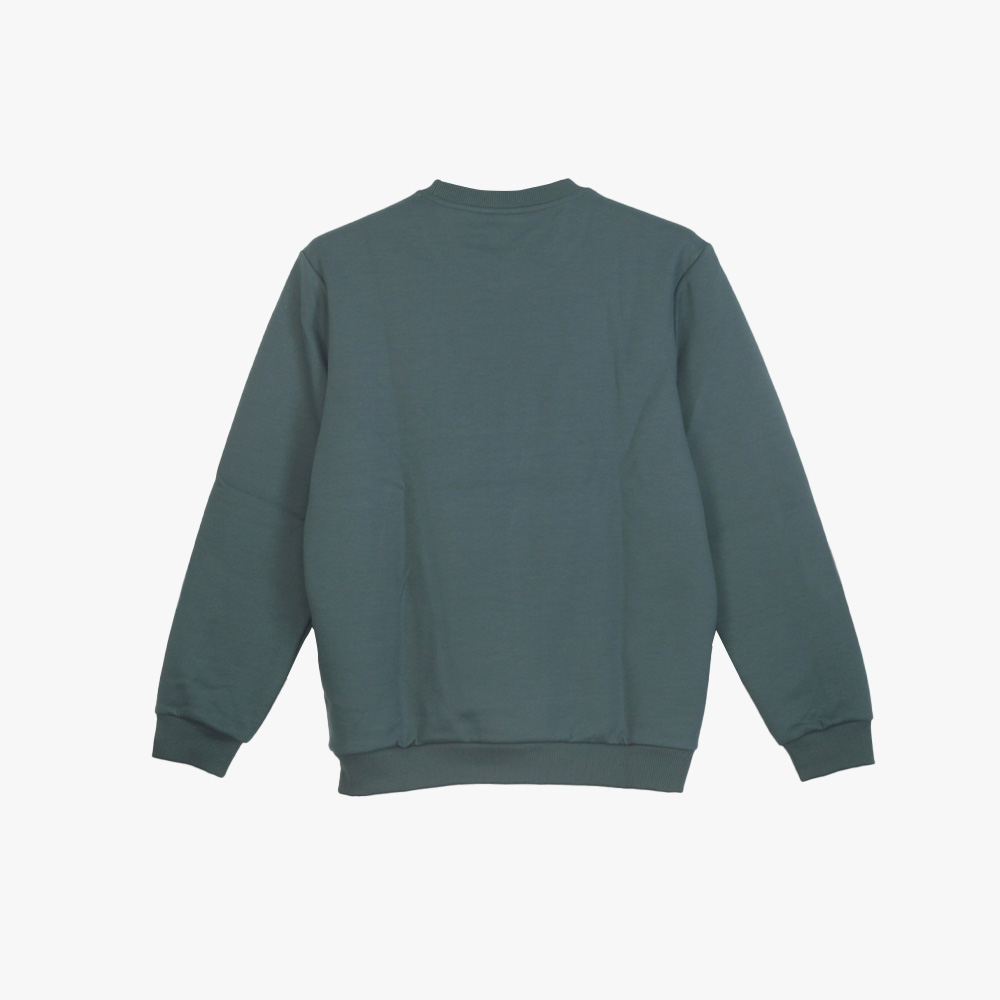 Peak Round Neck Fleece Sweater Graphite Blue