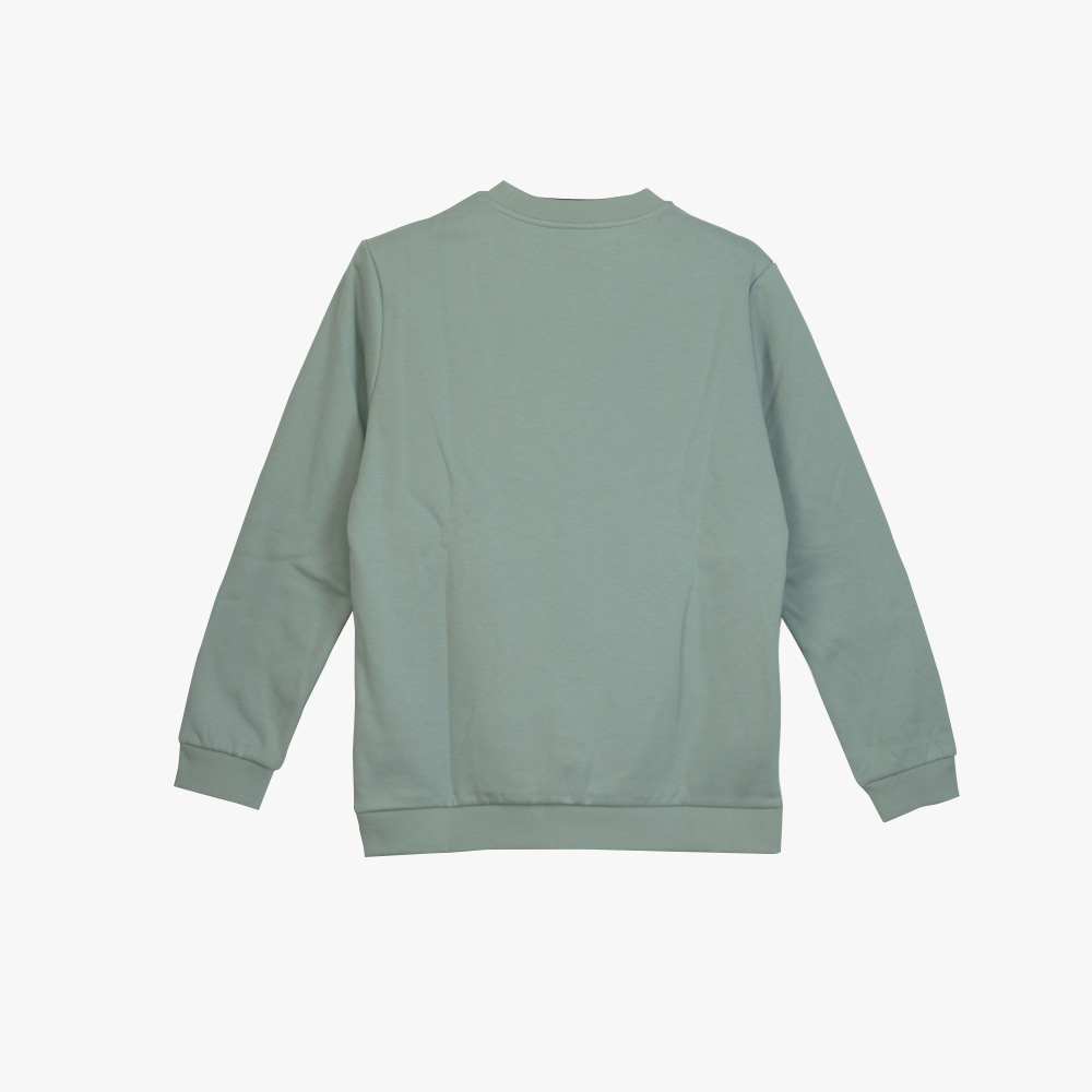Peak Round Neck Fleece Sweater Grey Green