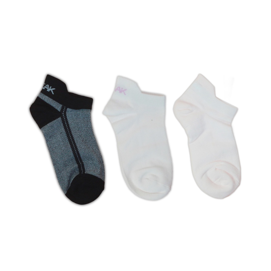 Peak Low Cut Socks (3 In 1) White/Black