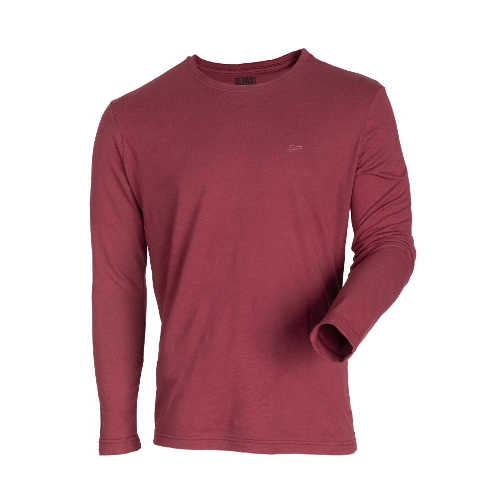 Depart T-Shirt A Manches Hommes Bordeau